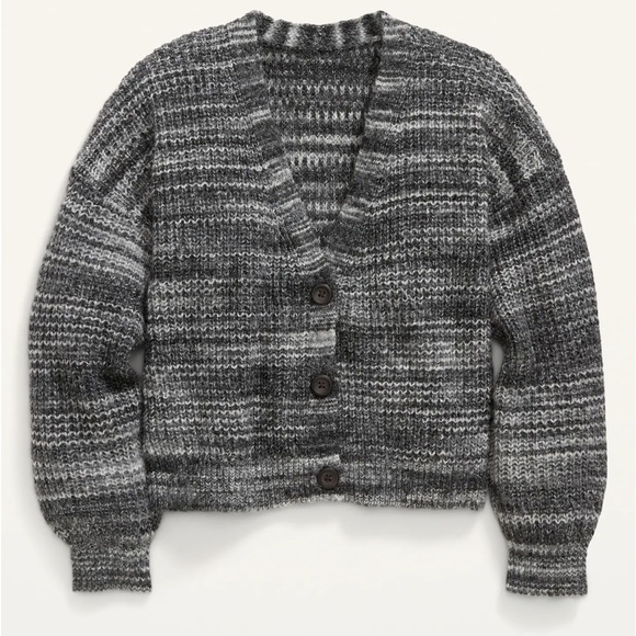 Old Navy Other - 🆕 RESERVED X Old Navy Girls Cropped Space-Dye Cardigan Sweater Black Girls